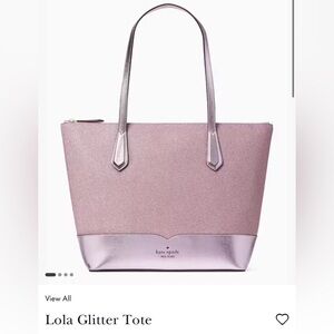 Kate spade Lola pink glitter tote bag
